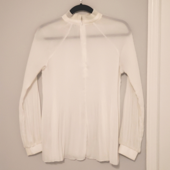 HIGH NECKLINE CREPE BLOUSE - Picture 3 of 4